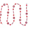 6' Red and White Frosted Peppermint Candy Christmas Garland, Unlit