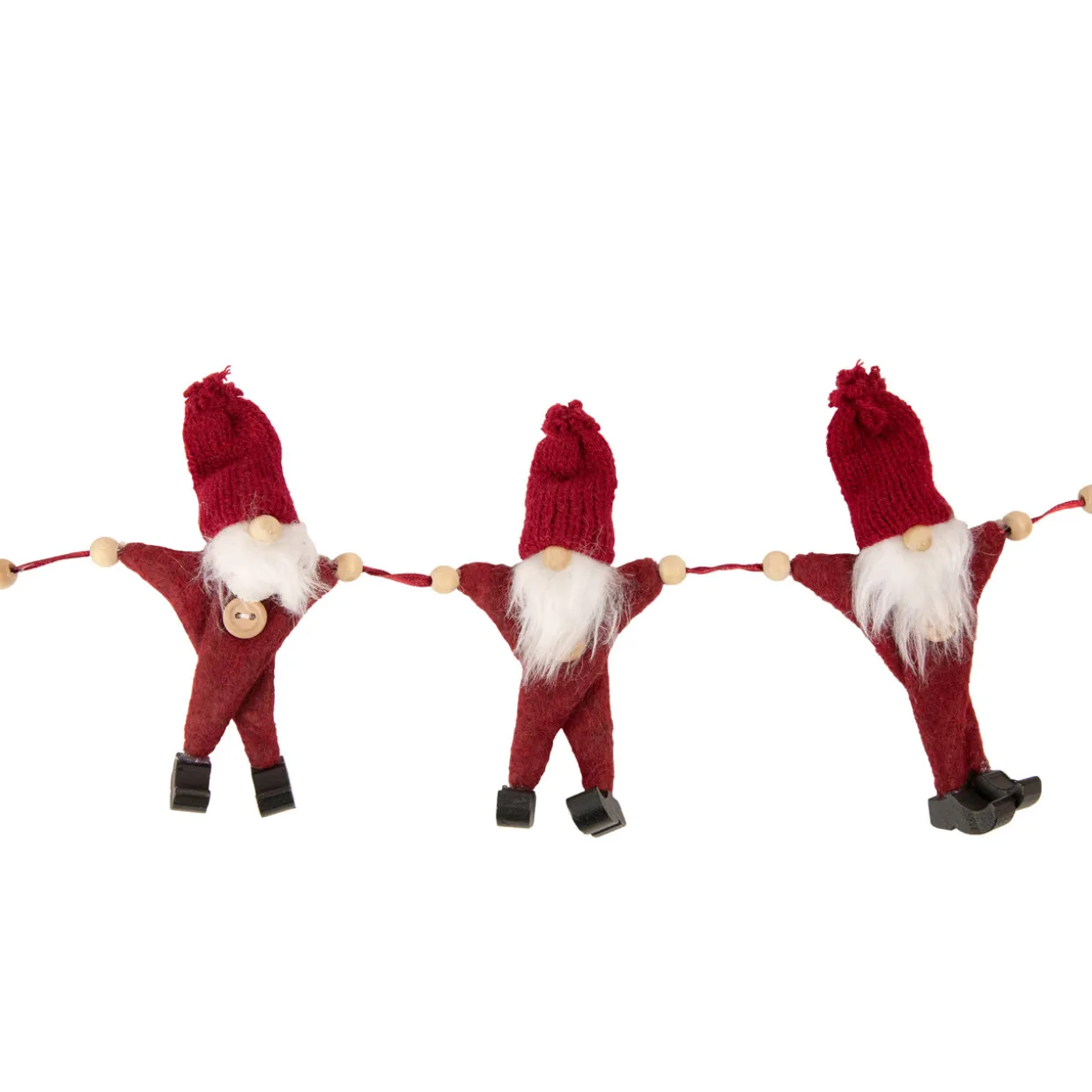 30" Red and White Knit Gnome Novelty Christmas Garland