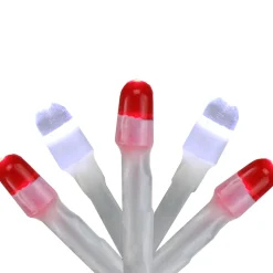 150 Red and White LED Swag Christmas Lights - 7.5 ft White Wire