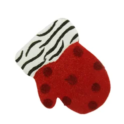 4" Red and White Polka Dot Mitten Christmas Ornament