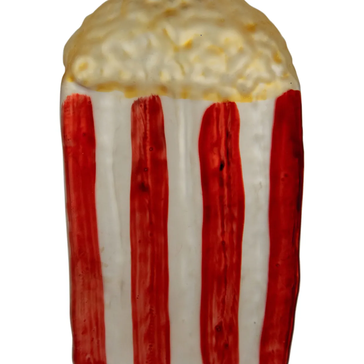 4.5" Red and White Popcorn Glass Christmas Ornament