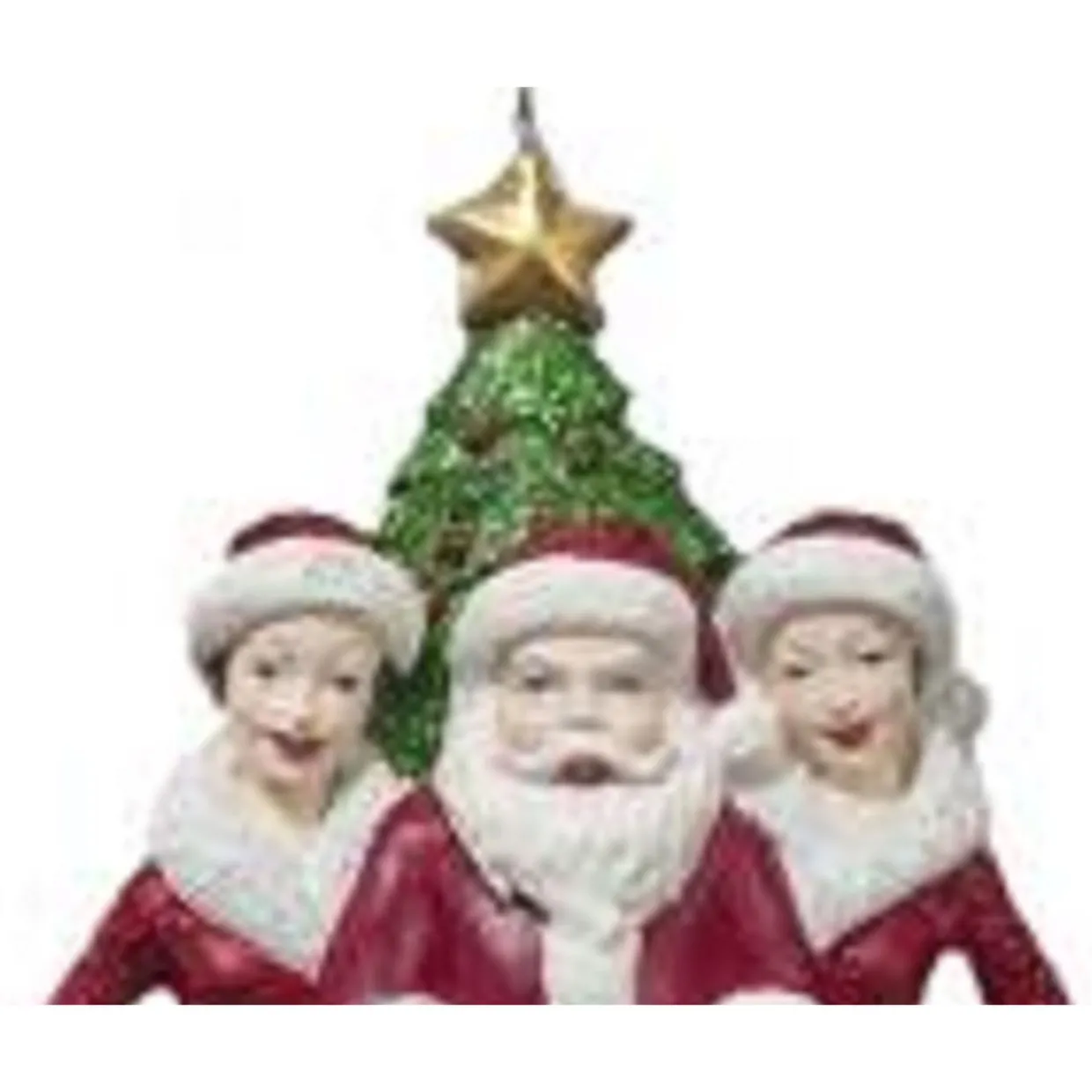 6" Red and White Radio City Rockettes with Santa Claus Christmas Ornament