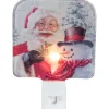 4" Red and White Santa and a Snowman Christmas Night Light
