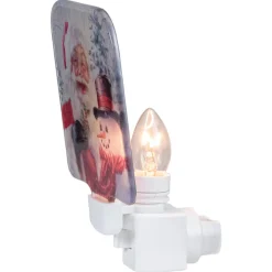 4" Red and White Santa and a Snowman Christmas Night Light
