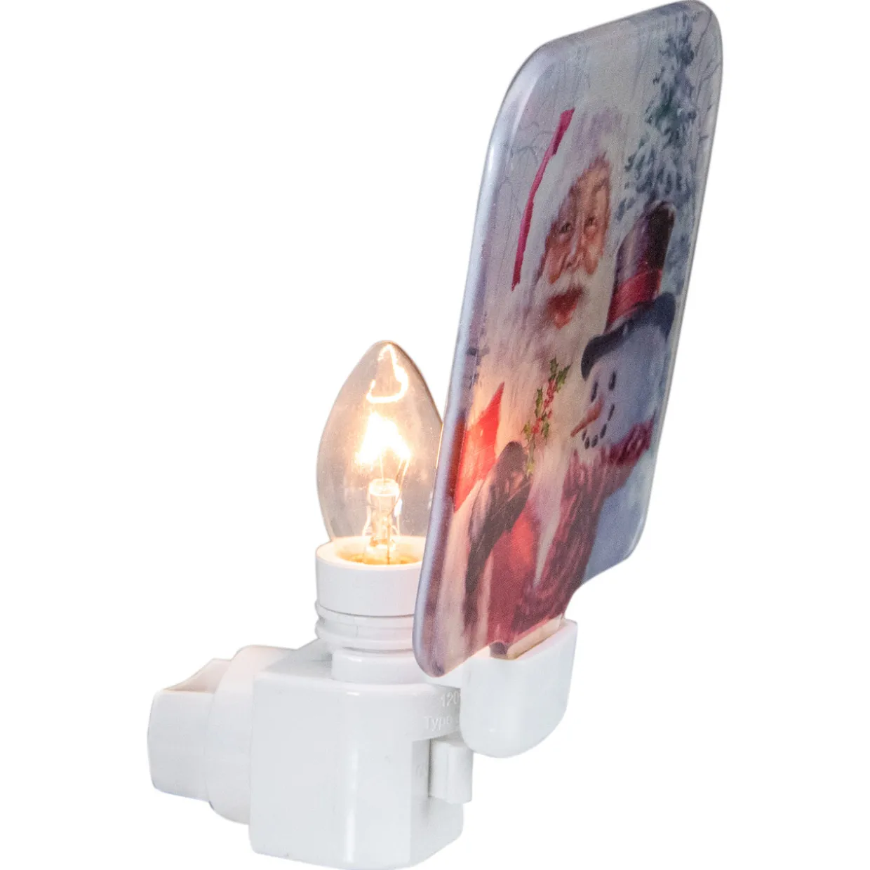 4" Red and White Santa and a Snowman Christmas Night Light