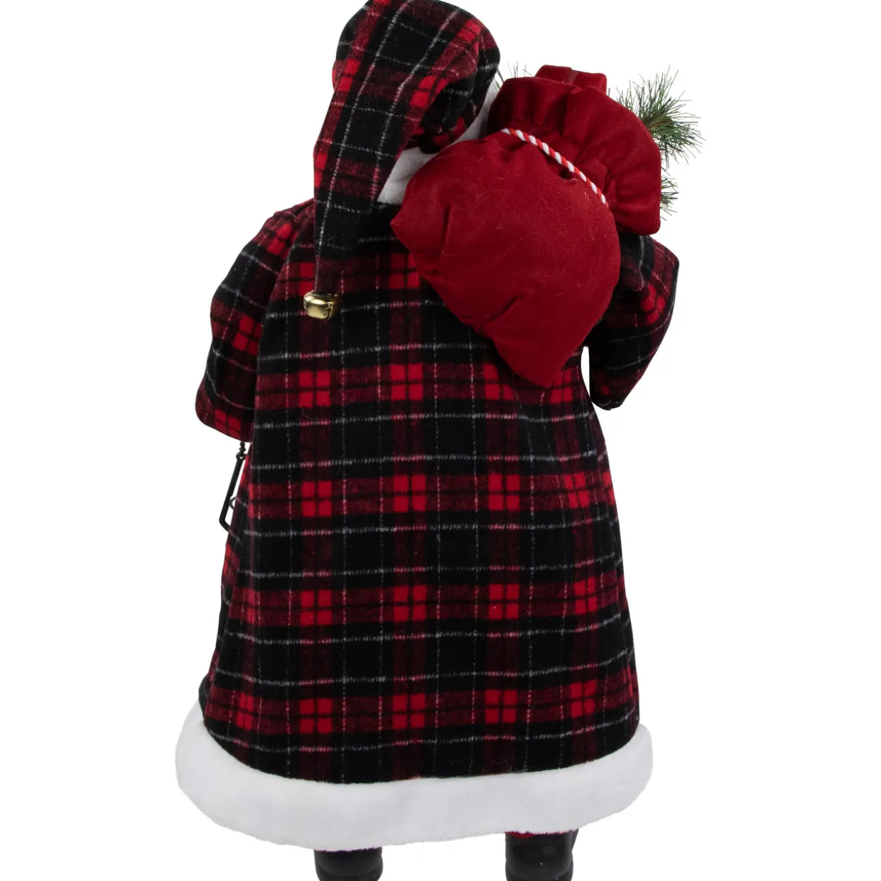 24" Red and White Santa Claus with Lantern and Gift Bag Christmas Figure