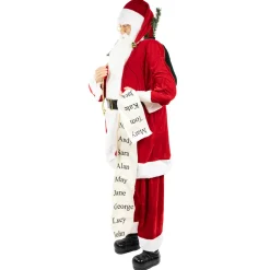 72" Red and White Santa Claus with Naughty or Nice List Christmas Figure