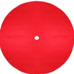 48" Red and White Shell Reversible Christmas Tree Skirt