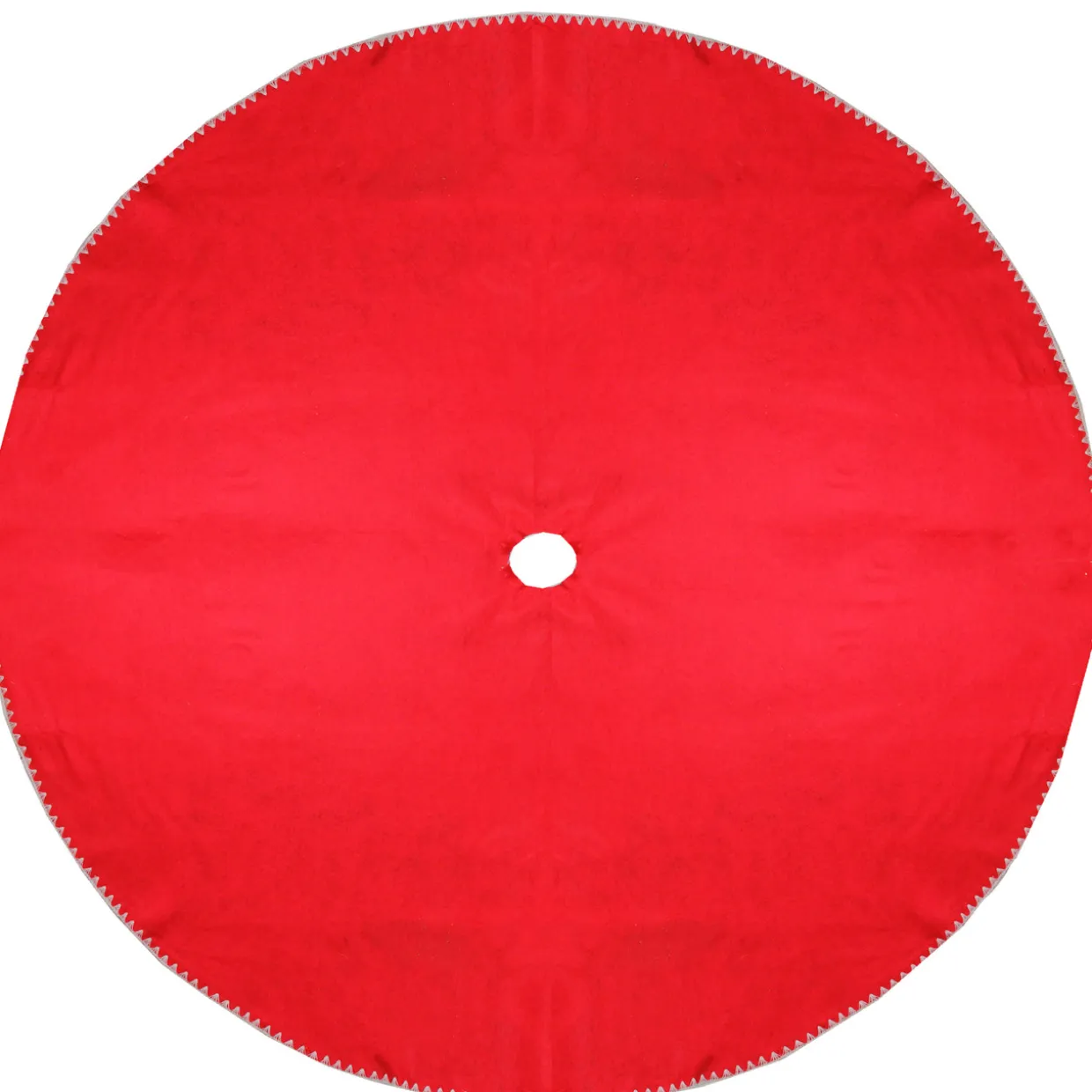 48" Red and White Shell Reversible Christmas Tree Skirt