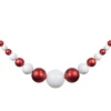 6' Red and White Shiny and Matte Shatterproof Ball Christmas Swag