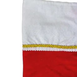 19" Red and White Soild Christmas Stocking with Gold Glitter Pen