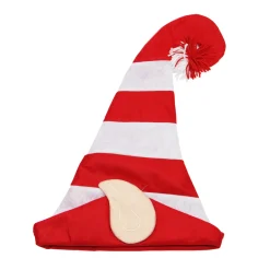 22" Red and White Striped Unisex Adult Christmas Elf Hat - One Size