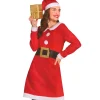 41" Red and White Women's Mrs. Claus Costume Set - Small