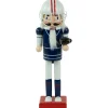 14" Red and White Wooden Christmas Nutcracker Football Player