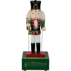 12" Red Animated and Musical Christmas Nutcracker with Trumpet