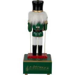 12" Red Animated and Musical Christmas Nutcracker with Trumpet