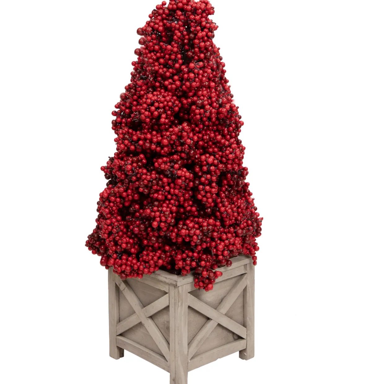 24" Red Berry Cone Potted Christmas Topiary