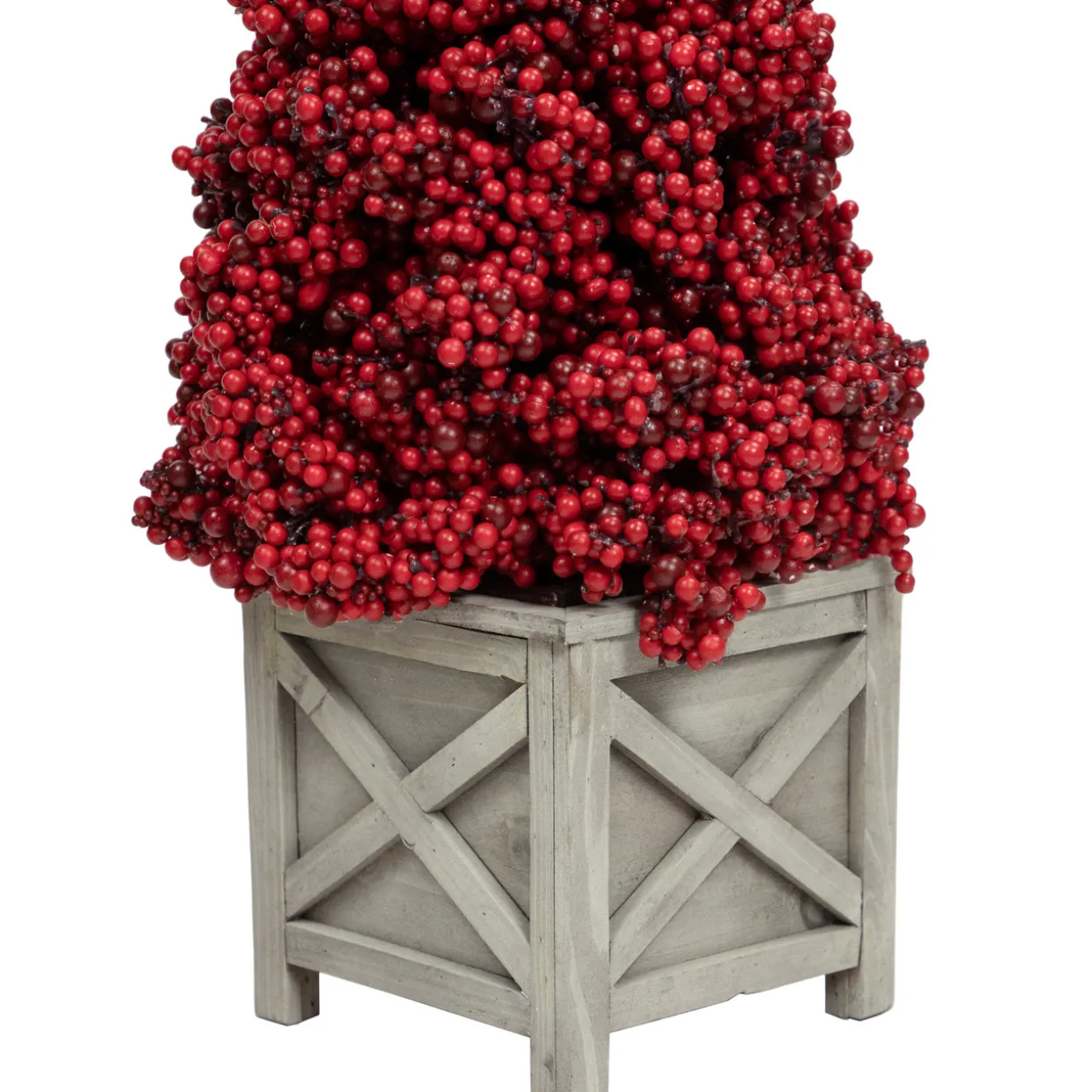 24" Red Berry Cone Potted Christmas Topiary
