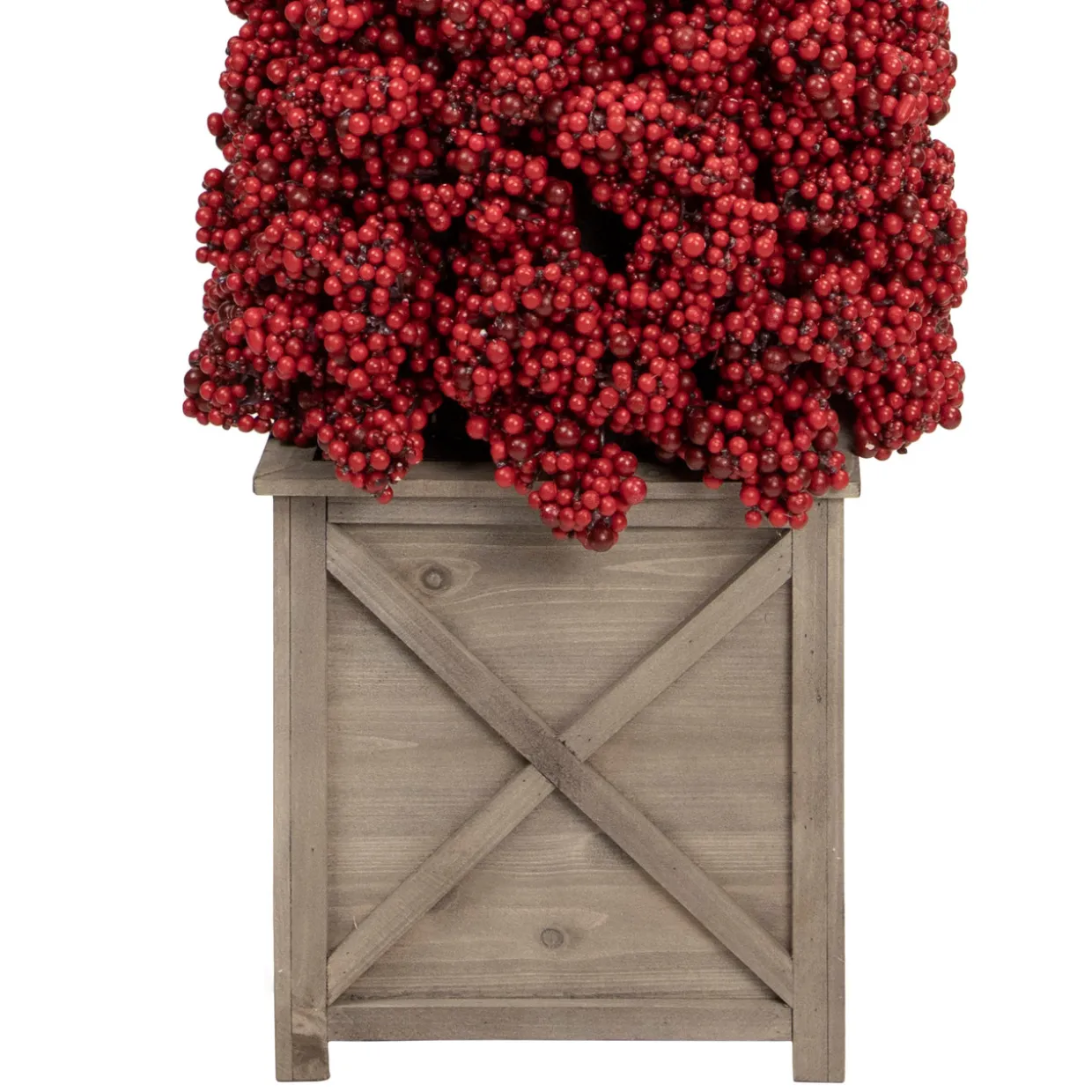 50" Red Berry Cone Potted Christmas Topiary