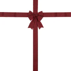 14' Red Buffalo Plaid Christmas Door Bow