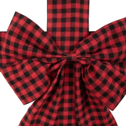 14' Red Buffalo Plaid Christmas Door Bow