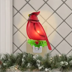 5.5" Red Cardinal Bird Christmas Night Light