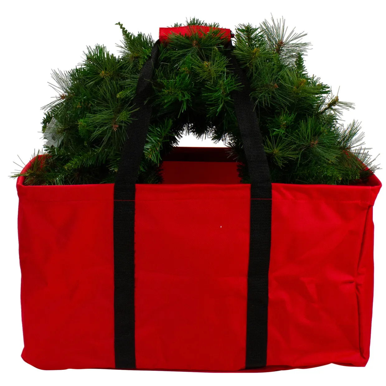 22" Red Collapsible Multi-Purpose Christmas Storage Bag with Carrying Handles