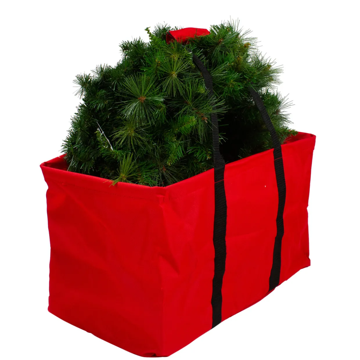22" Red Collapsible Multi-Purpose Christmas Storage Bag with Carrying Handles