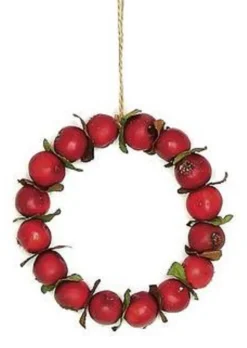 4.5" Red Crab Apple Autumn Harvest Christmas Wreath Ornament