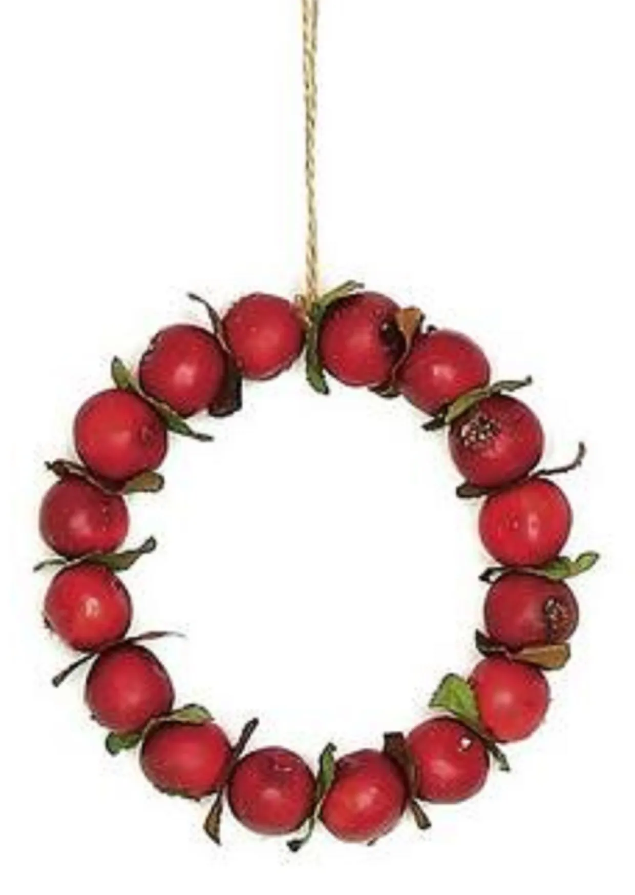 4.5" Red Crab Apple Autumn Harvest Christmas Wreath Ornament