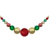 6' Red, Gold and Green Shiny and Matte Shatterproof Ball Christmas Swag