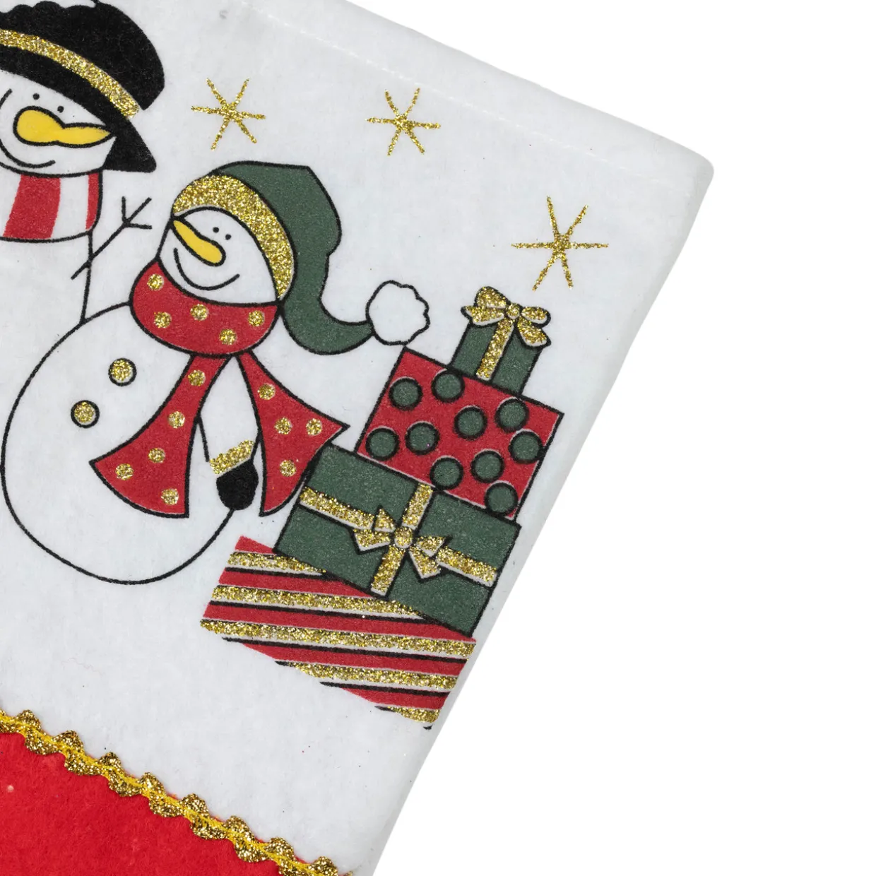 19" Red Jolly Snowmen Scene Christmas Stocking