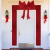 8' Red LED Lighted Christmas Doorway Arch Decoration with Bow