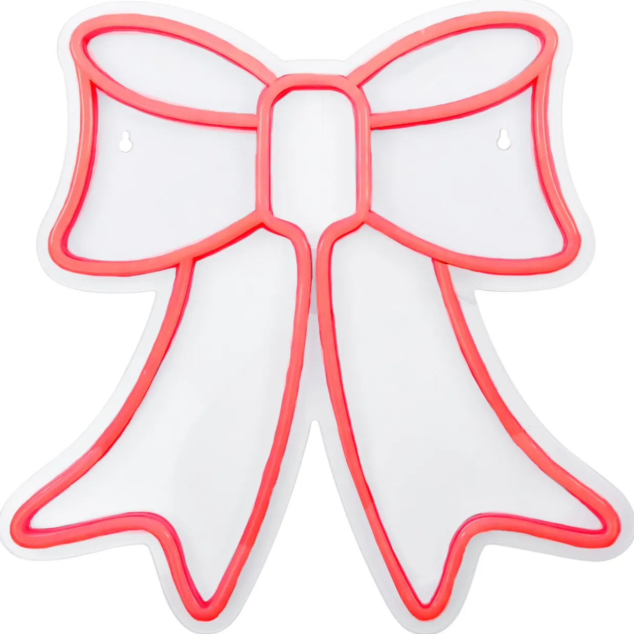 15" Red LED Lighted Neon Style Bow Christmas Window Silhouette