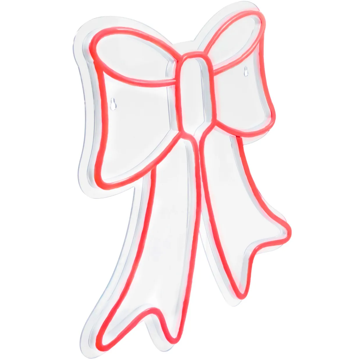 15" Red LED Lighted Neon Style Bow Christmas Window Silhouette