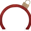 4.25' Red LED Lighted Ornament Arch Outdoor Christmas Decoration - Warm White Lights