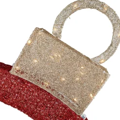 4.25' Red LED Lighted Ornament Arch Outdoor Christmas Decoration - Warm White Lights