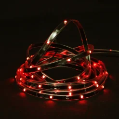 18' Red LED Outdoor Christmas Linear Tape Lighting - Black Finish