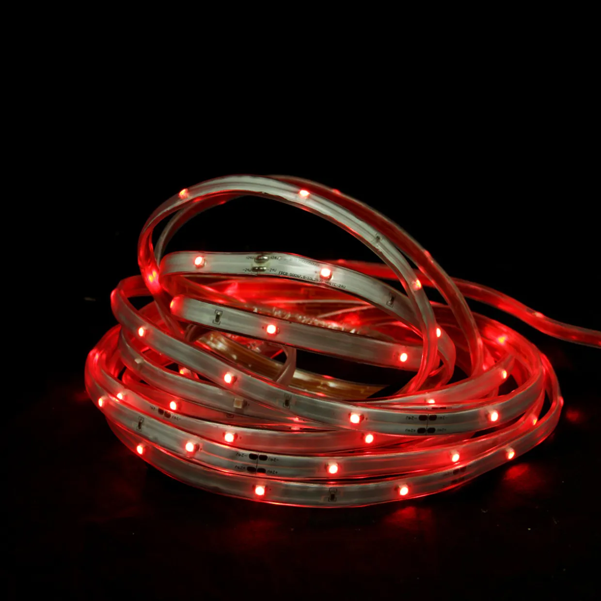 18' Red LED Outdoor Christmas Linear Tape Lighting - White Finish
