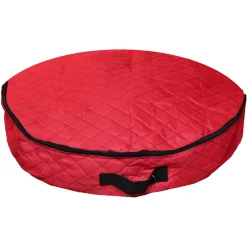 36” Red Premium Quilted Christmas Wreath Storage Bag