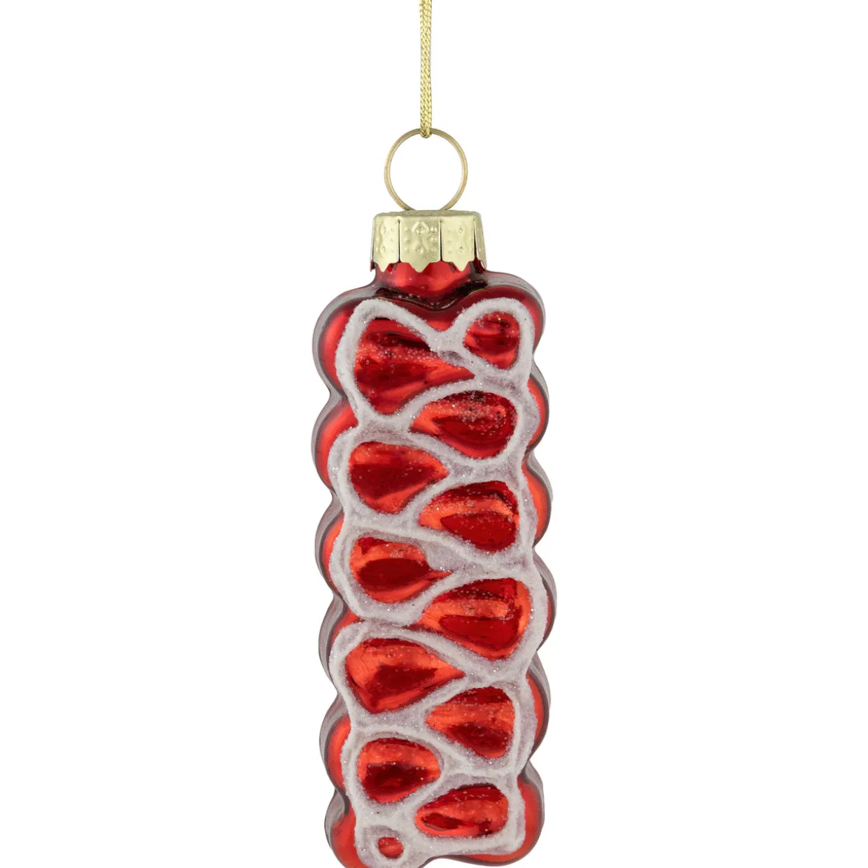 3" Red Ribbon Candy Glass Christmas Ornament