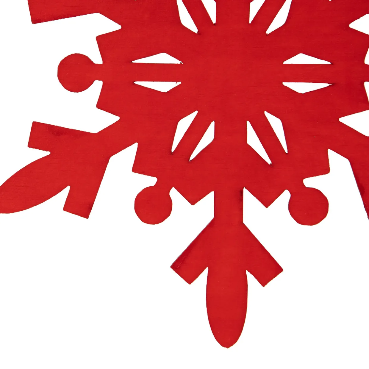 7.75" Red Snowflake Hanging Wooden Christmas Ornament