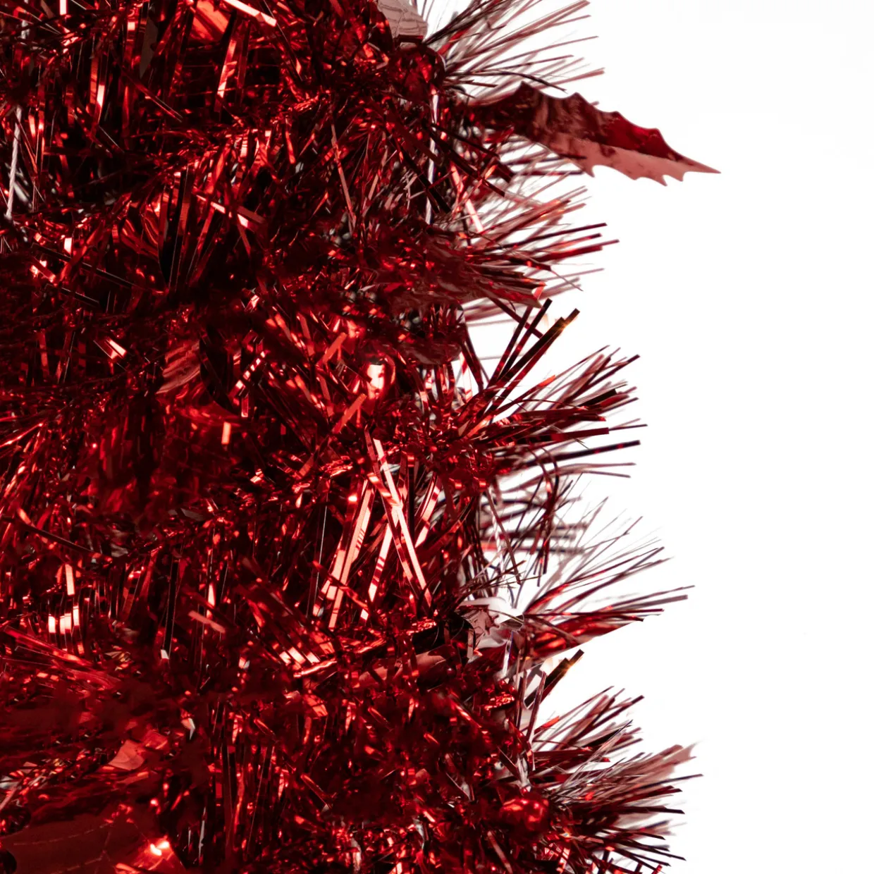 4' Red Tinsel Pop-Up Artificial Christmas Tree, Unlit