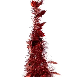 4' Red Tinsel Pop-Up Artificial Christmas Tree, Unlit