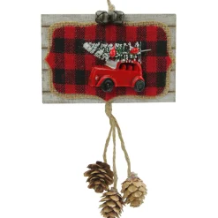 7.5" Red Truck Hauling the Christmas Tree Ornament