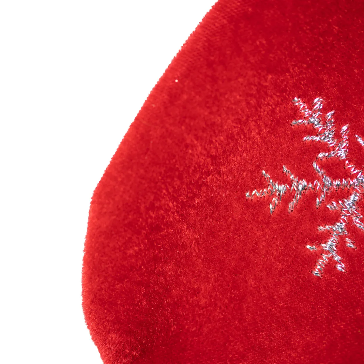 20" Red Velveteen Sequined Christmas Tree Stocking with Green Cuff