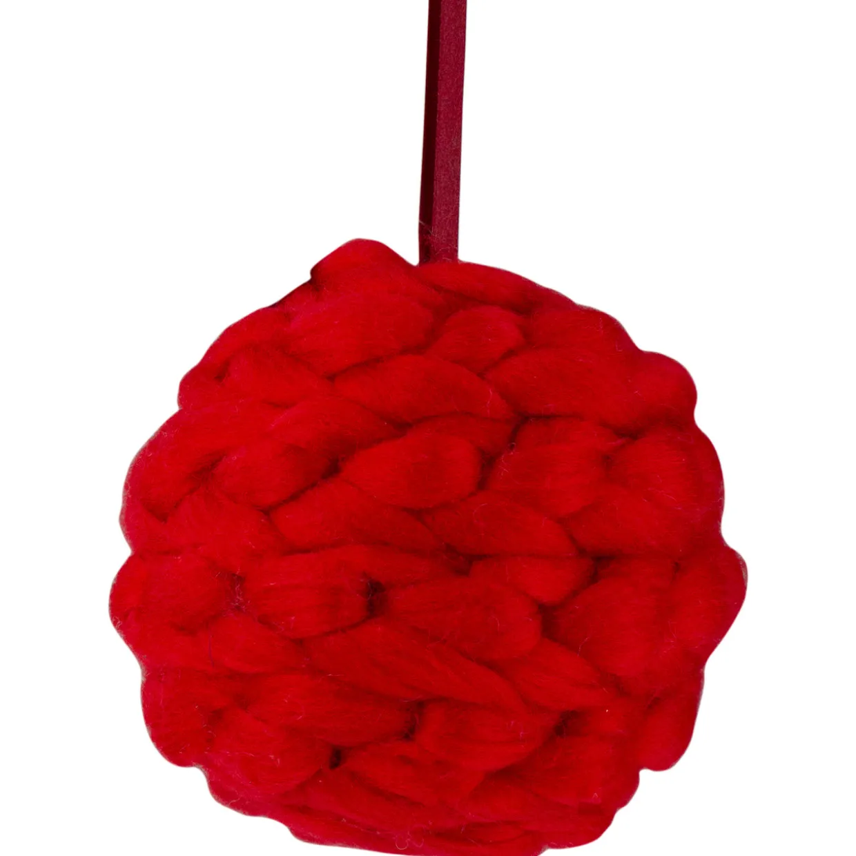 5.5" Red Yarn Ball Hanging Christmas Ornament