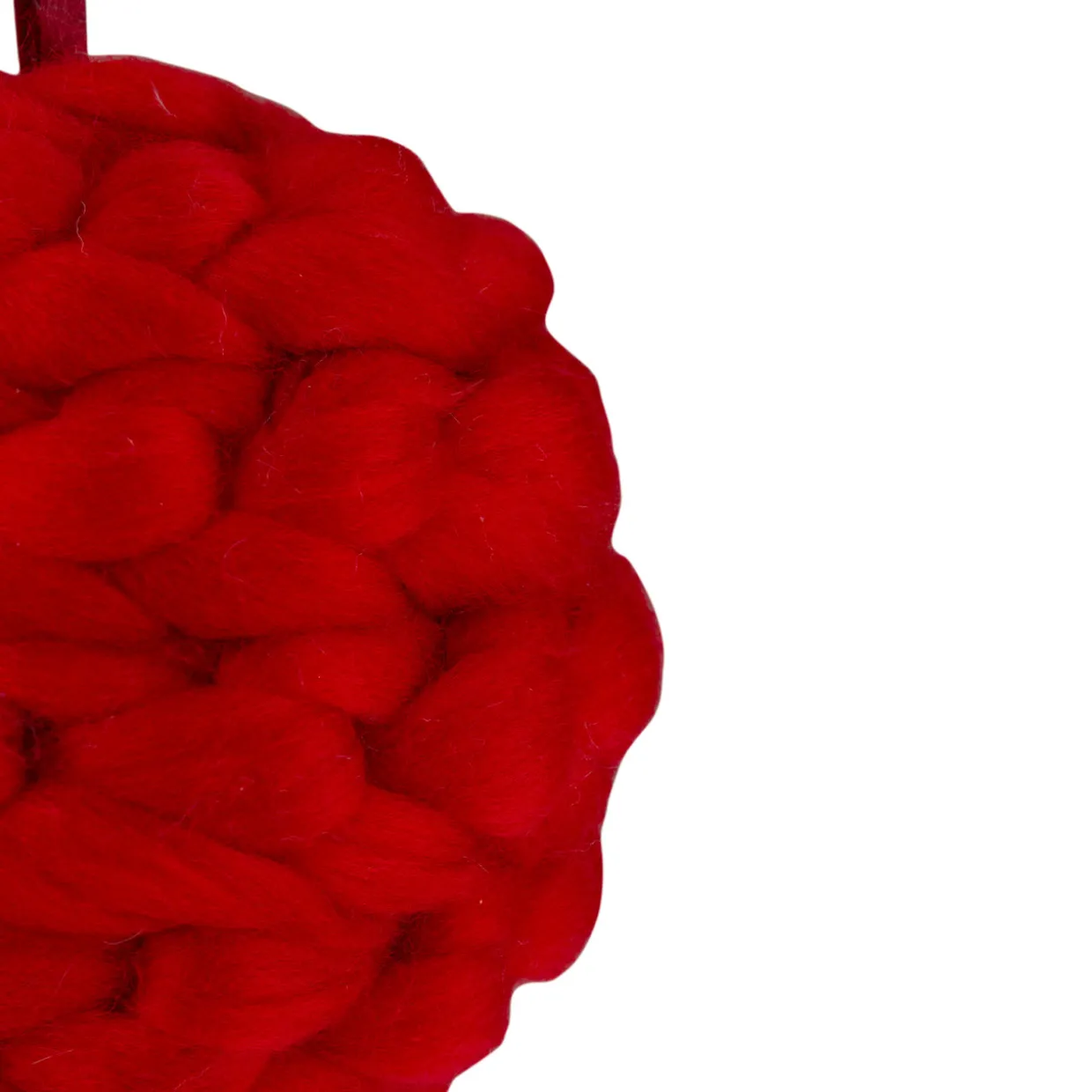 5.5" Red Yarn Ball Hanging Christmas Ornament