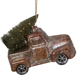 5.75" Retro Mercury Glass Country Rustic Pickup Truck Christmas Ornament
