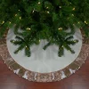 48" Rose Gold and White Reversible Sequin Trim Christmas Tree Skirt